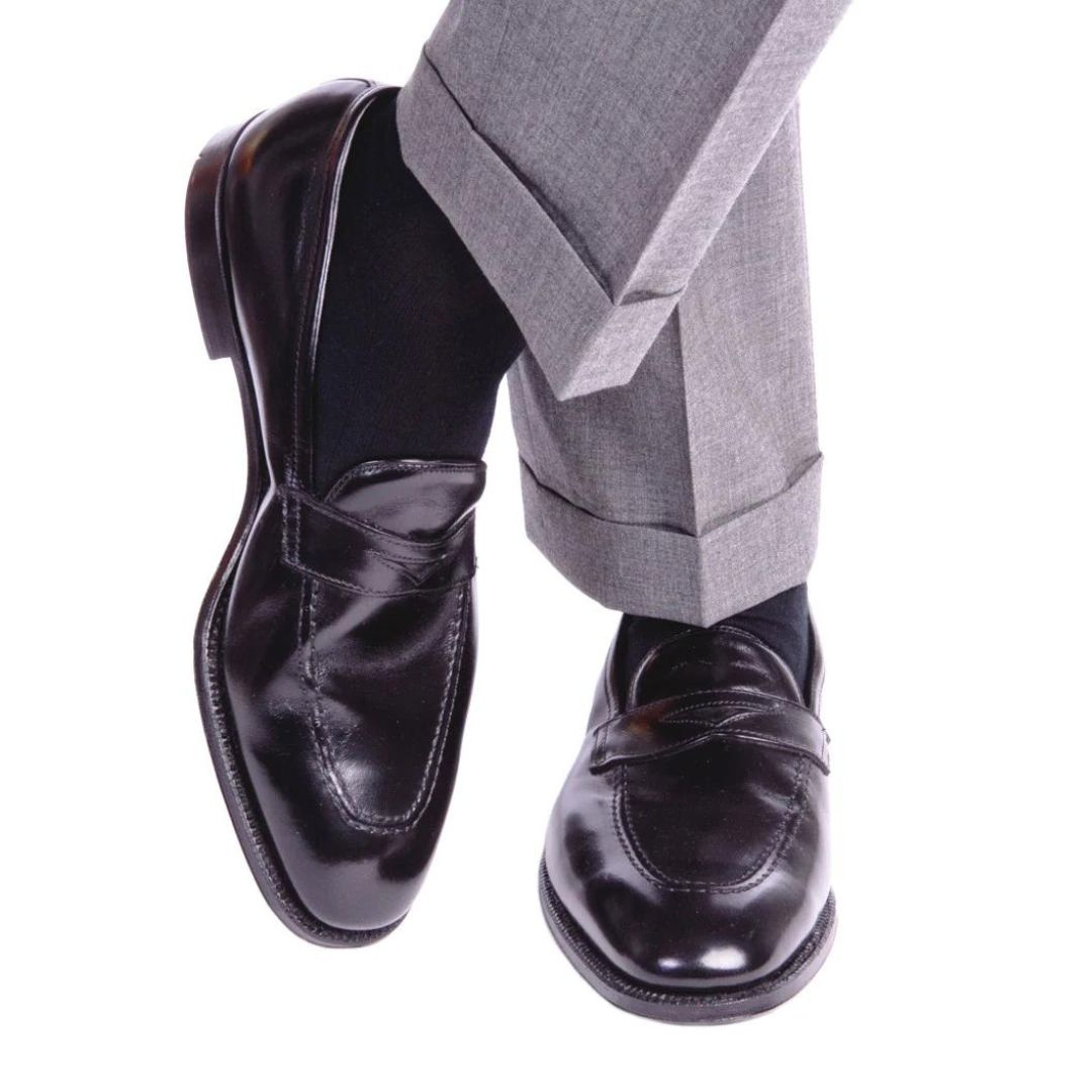 Ribbed Black Solid Luxury Socks - KING'S