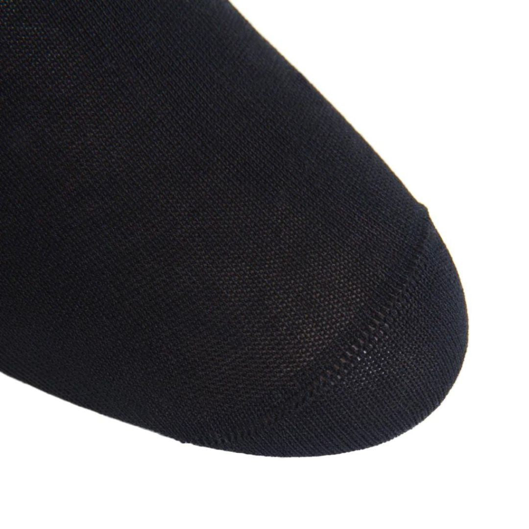 No Rib Black Solid Formal Luxury Socks - KING'S