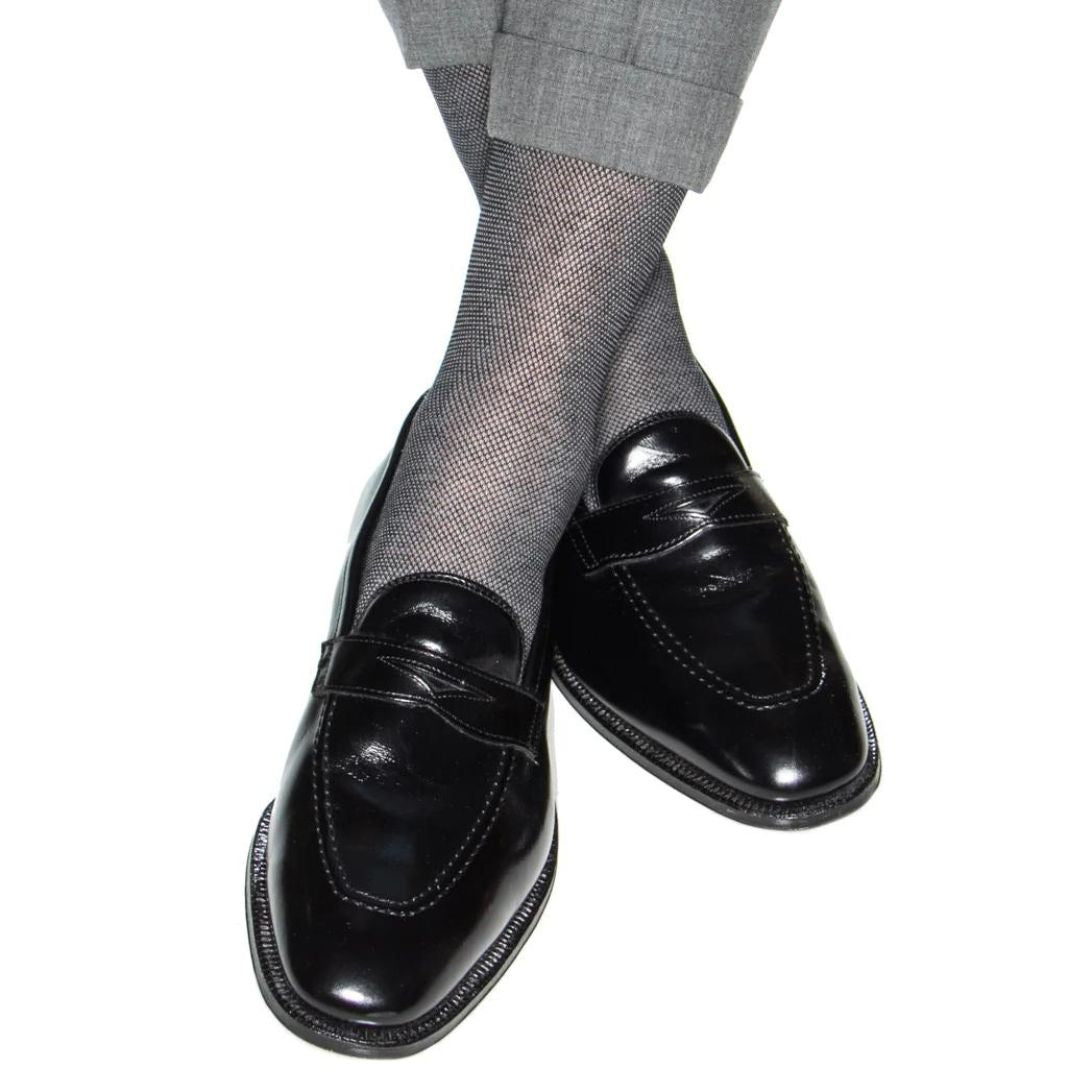 Nailhead Black and Ash Luxury Socks - KING'S