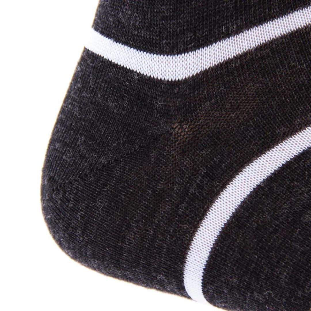 Charcoal with Sky Blue Stripe Luxury Socks - KING'S