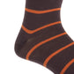 Coffee Brown with Burnt Orange Stripe Luxury Socks - KING'S