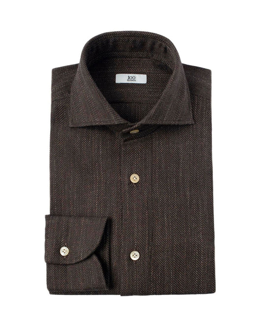 Brown Herringbone Shirt - KING'S