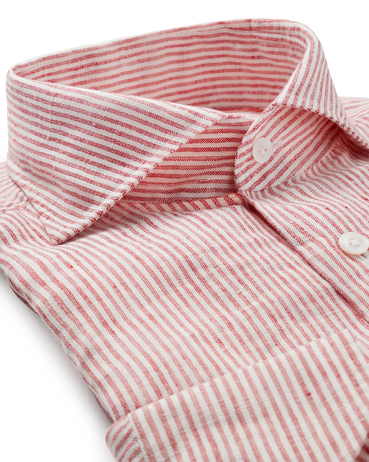 Red Striped Irish Linen Shirt - KING'S