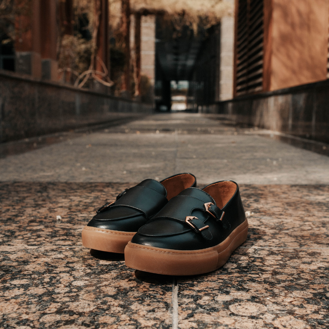 Double Monk Sneaker - Black Caramel - KING'S