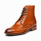 Leather Wingtip Brogue Boot - Tan - KING'S