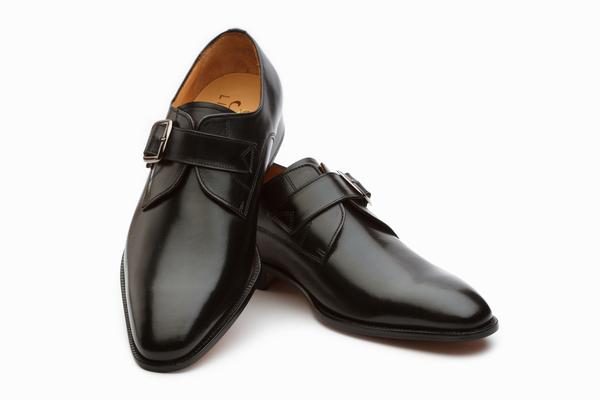 Plain Single Monkstrap Shoes - Black - KING'S