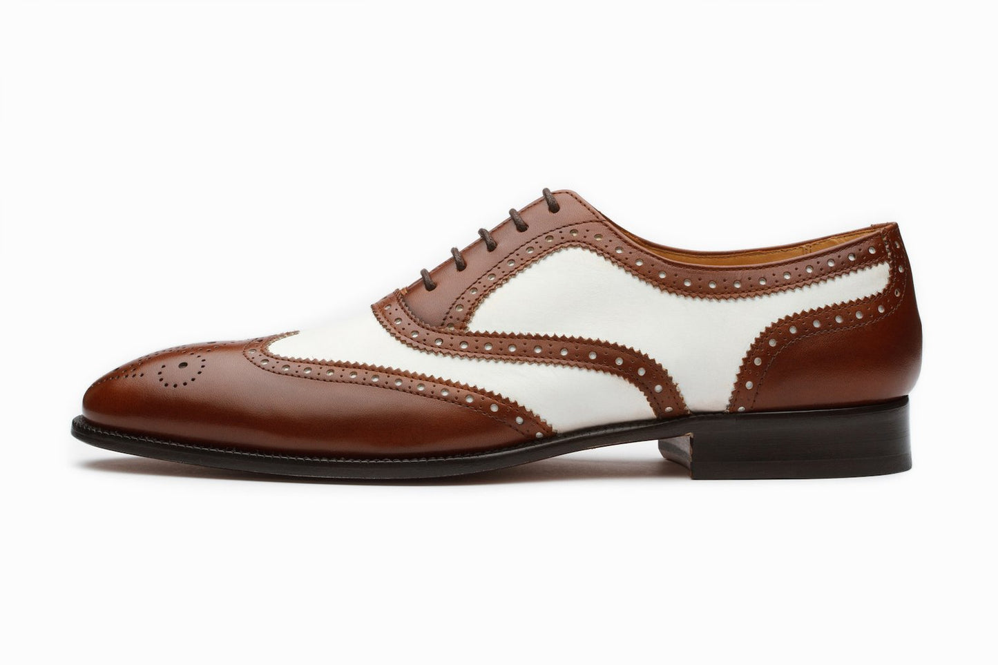 Spectator Wingtip Oxford - Brown/White - KING'S