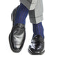 Vertical Stripe Navy with Clematis Blue Luxury Socks - KING'S