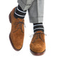  Charcoal with sky blue stripe luxury socks for men, merino wool  formal socks for men  from Kings Dubai.