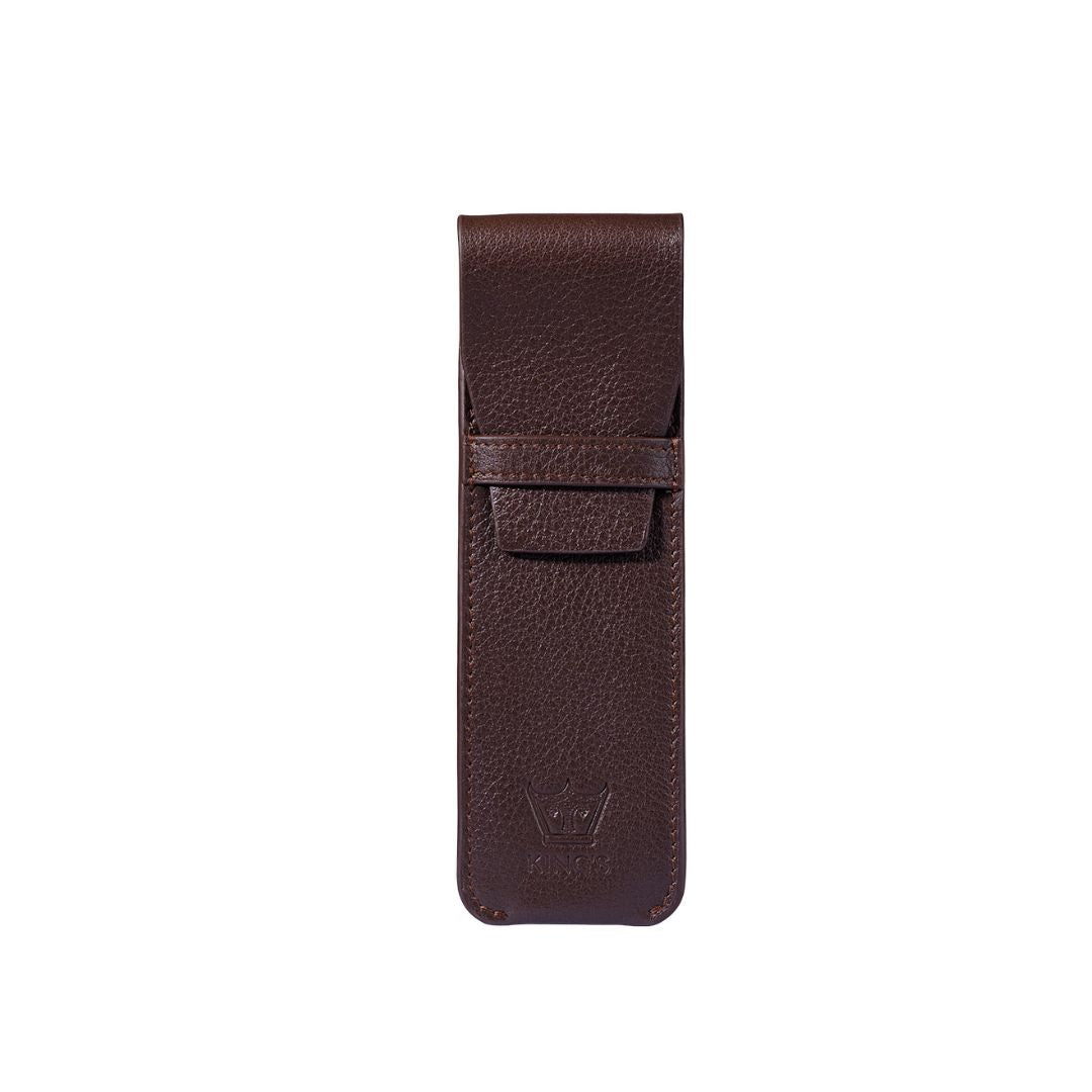 Stylish Chocolate Nappa leather pen case, pen sleeve from Kings Dubai