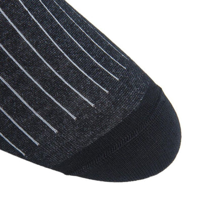 Black with Ash Vertical Stripe Luxury Socks - KING'S