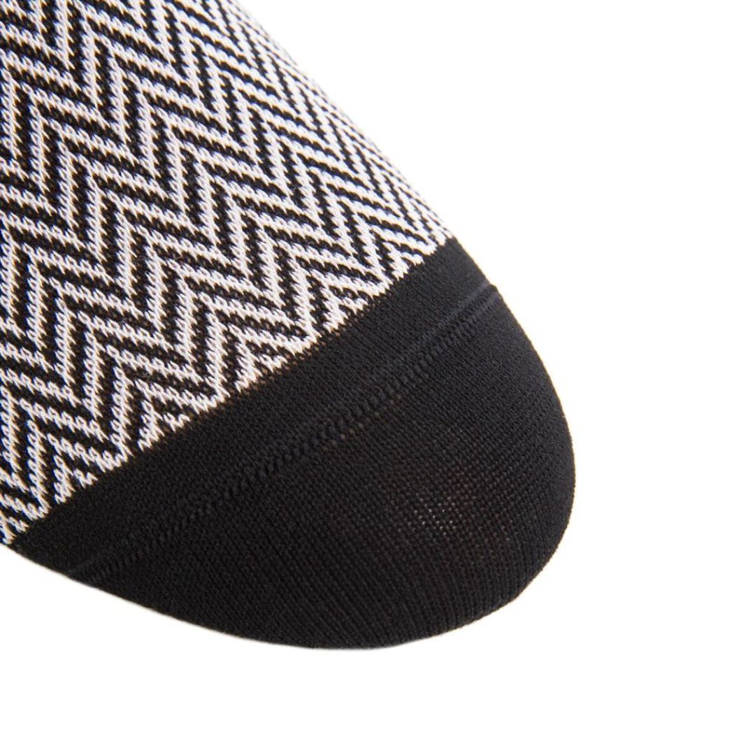 Black and Ash Herringbone Luxury Socks - KING'S