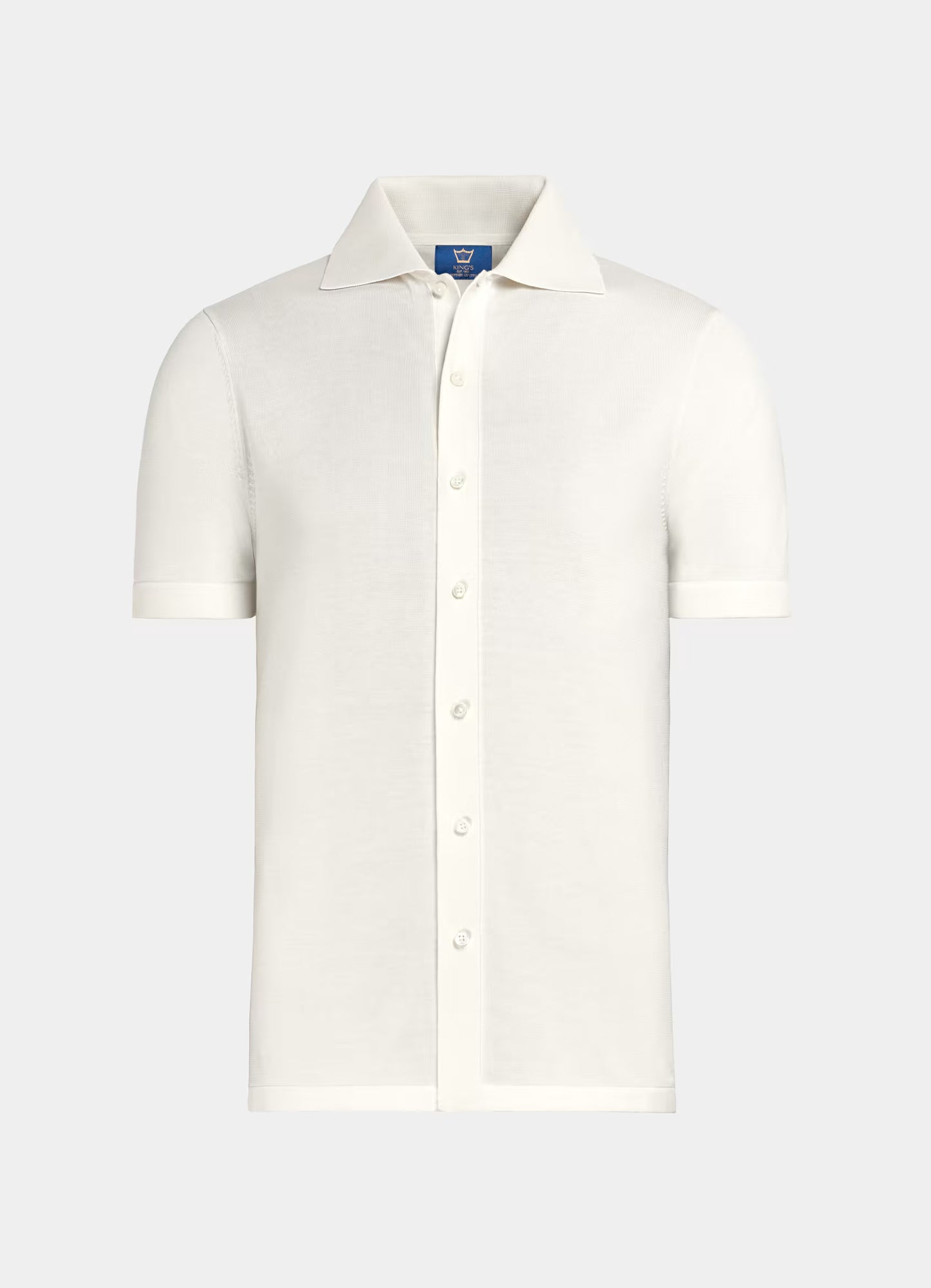 Silk & Cotton Polo Cardigan - White