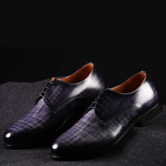 Derby - Plain Toe - Grey Papiro Patina
