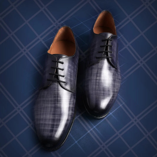 Derby - Plain Toe - Grey Papiro Patina