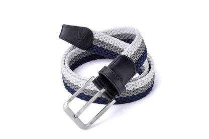 Blue, Grey & White - Luxury Handcrafted Woven Belt