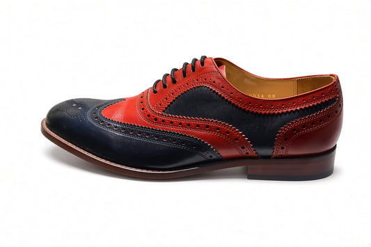 Oxford - Navy & Chilli Wingtip Style - SIZE UK8