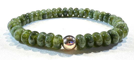 Man Beads - Olive Jade w/ 14 Rose Gold