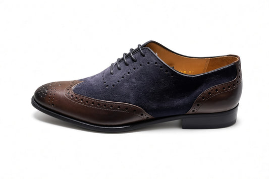 Oxford - Leather & Suede Wingtip Style - SIZE UK9