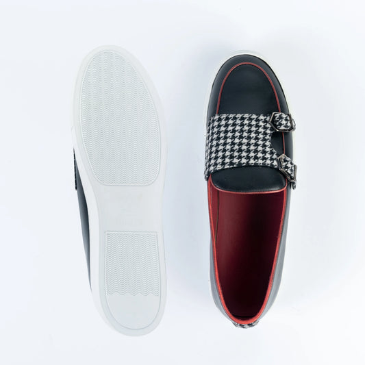 Double Monk Sneaker - Houndstooth