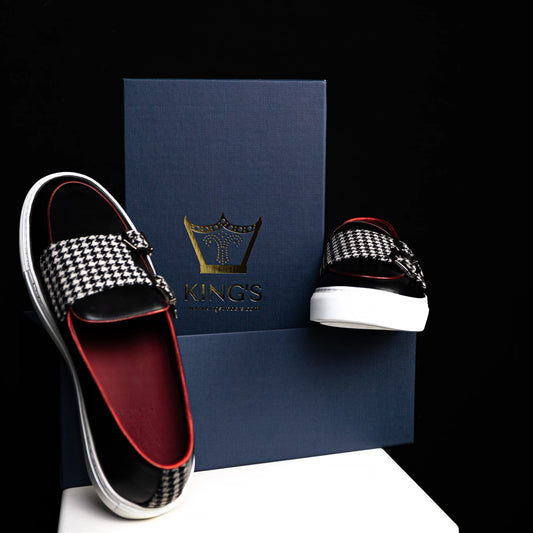 Double Monk Sneaker - Houndstooth