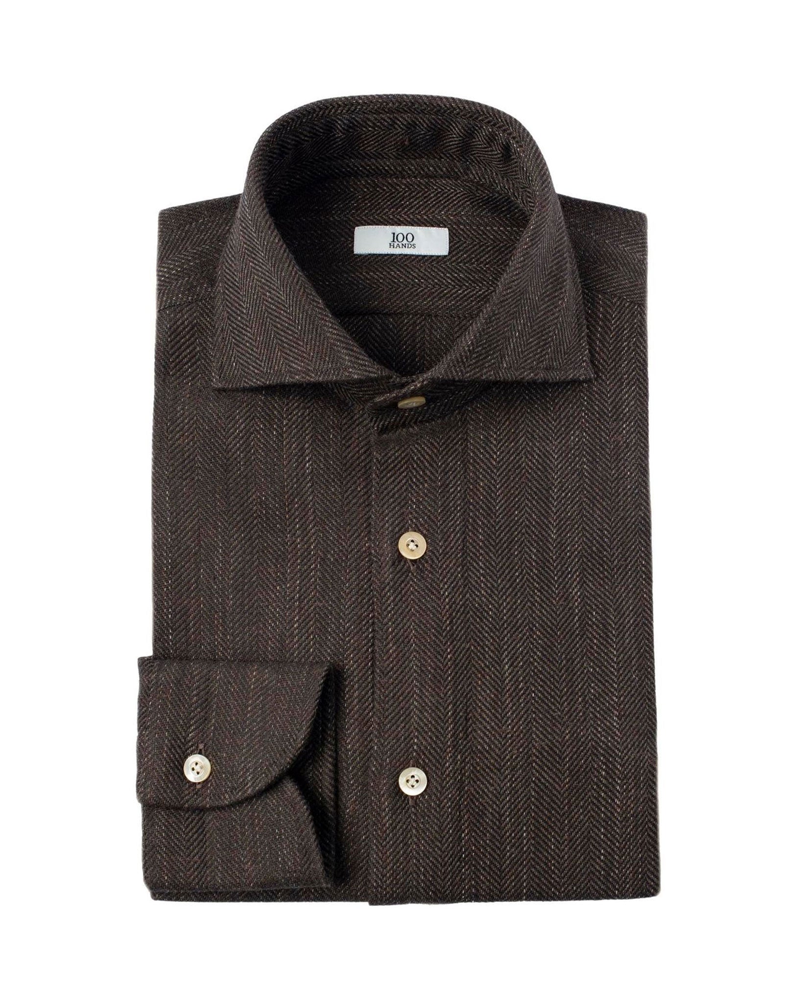 Brown herringbone shirt, mens formal shirts Dubai.