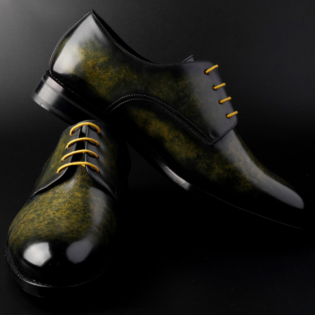 Derby marble khaki patina, formal shoes for men in Dubai.
