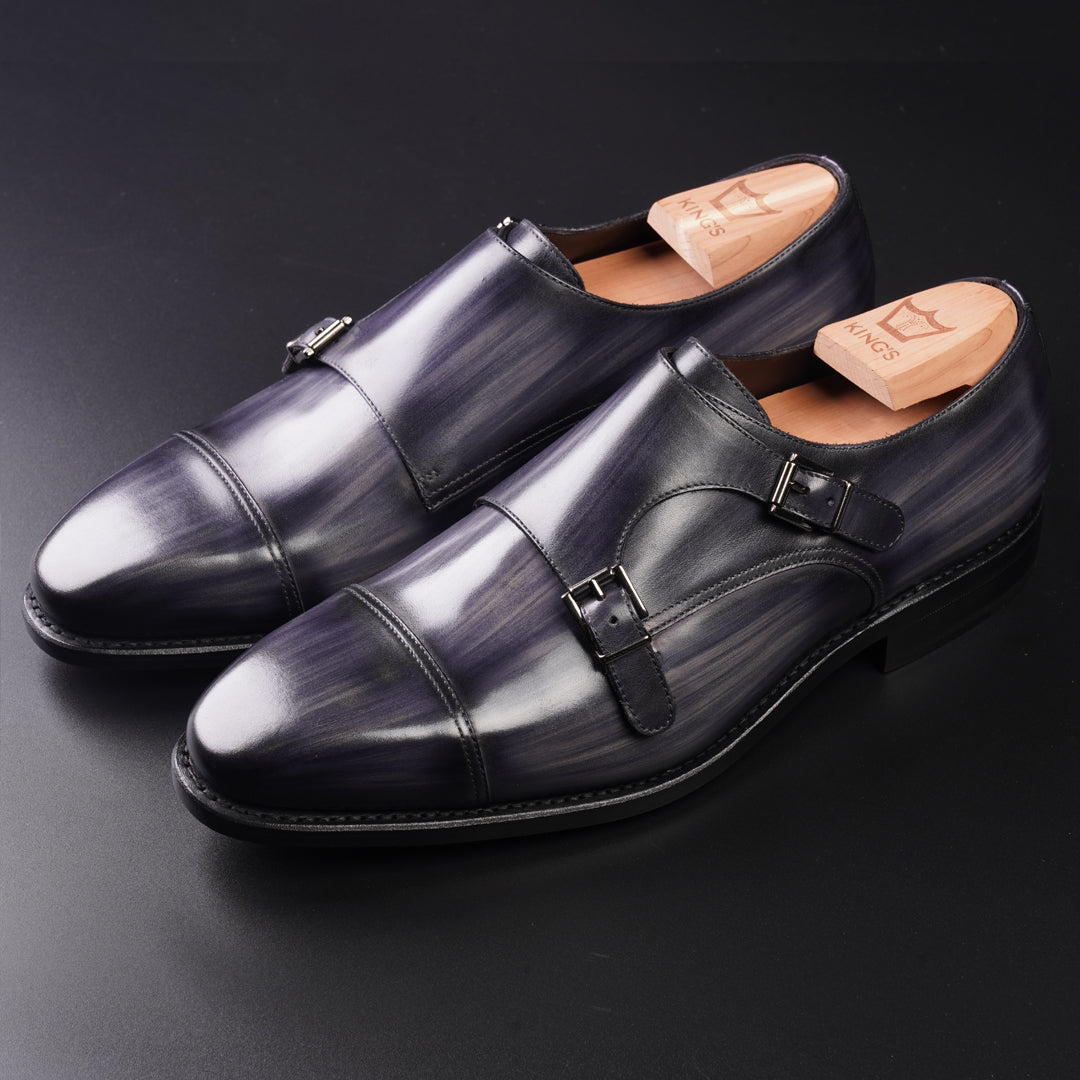 Double monk Grey Patina, Best Monk shoes  in Dubai.