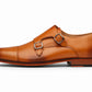 Toe cap double monks tan, formal shoes for men in Dubai.