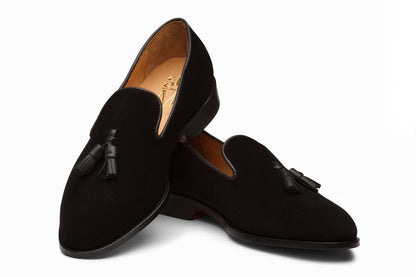 Tassel Loafers - Black Suede - KING'S