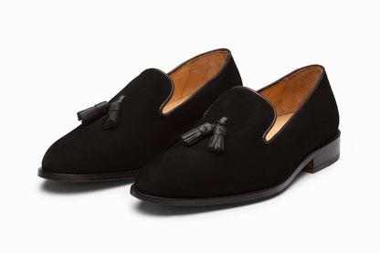 Tassel Loafers - Black Suede - KING'S