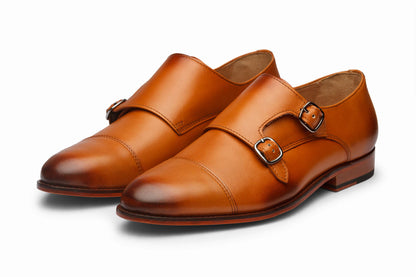 Toecap Double Monks - Tan - KING'S