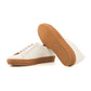 Tennis Style Sneakers - White Leather with Gum Sole