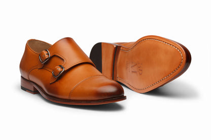 Toecap Double Monks - Tan - KING'S