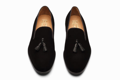 Tassel Loafers - Black Suede - KING'S