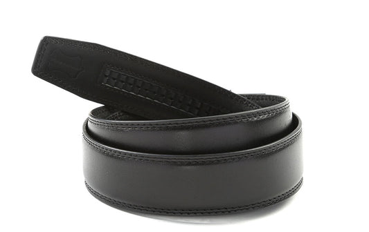 1.5" Formal Black Leather belt strap, premium full grain leather belt strap for men from Kings Dubai
