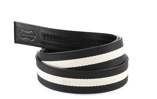 1.5" Canvas Black / White belt strap,  premium canvas belt strap from Kings Dubai