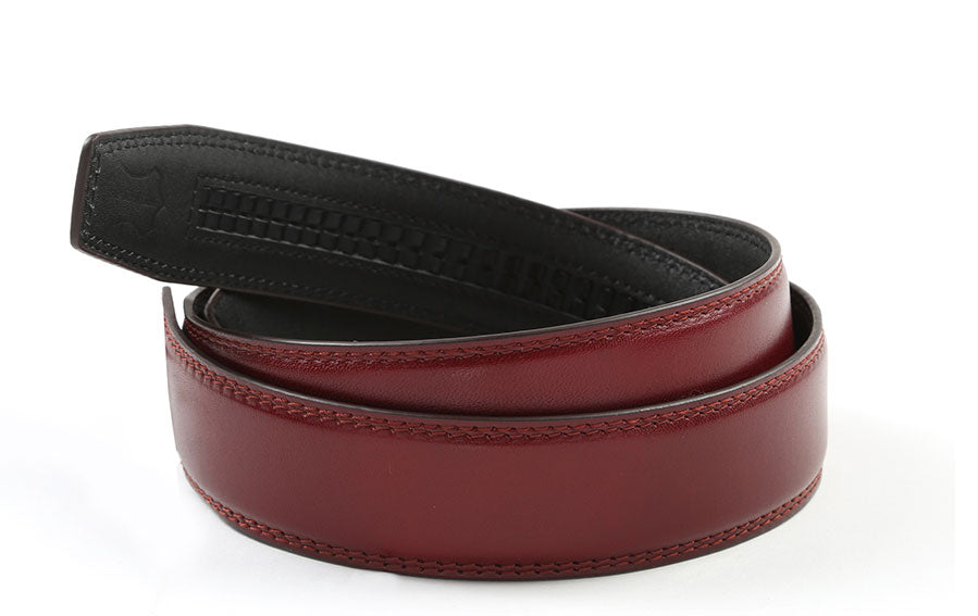 1.5" Formal Burgundy Leather Belt