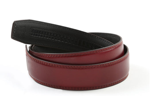 1.5" Formal Burgundy Leather Belt - KING'S