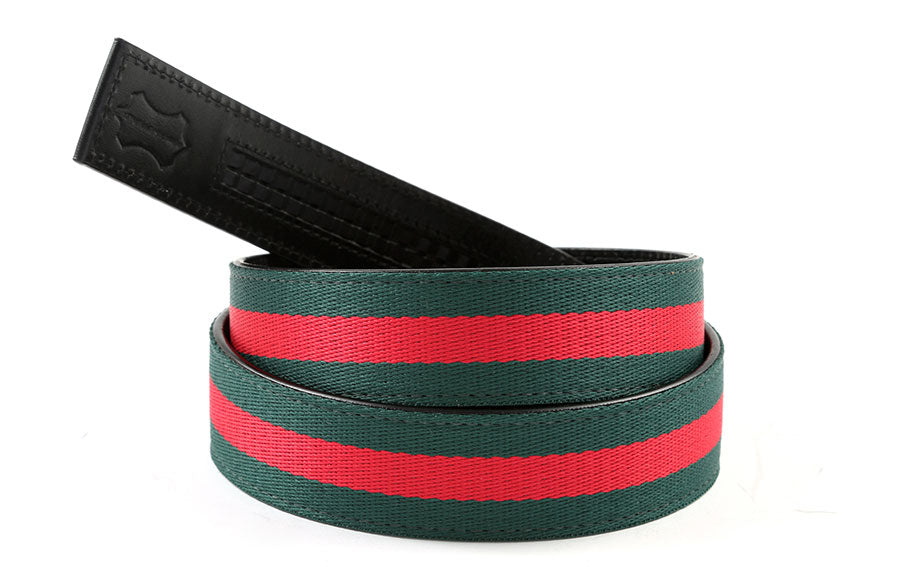 1.5" Canvas Green / Red Belt