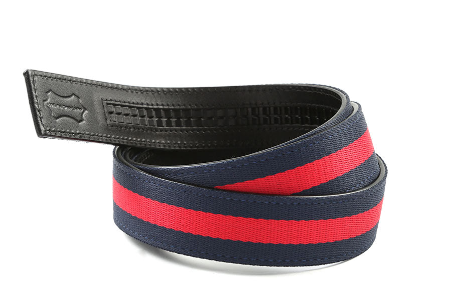 1.5" Canvas Navy / Red belt strap, premium canvas belt strap from Kings Dubai
