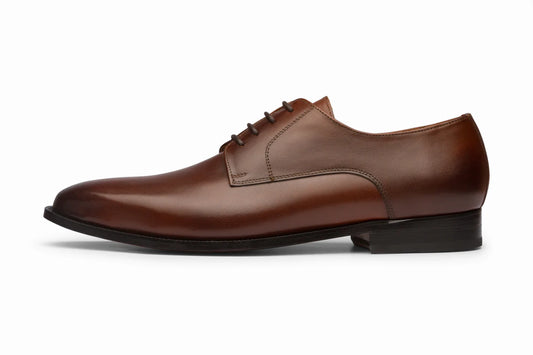 Plain derby brown, formal shoes for men in Dubai.