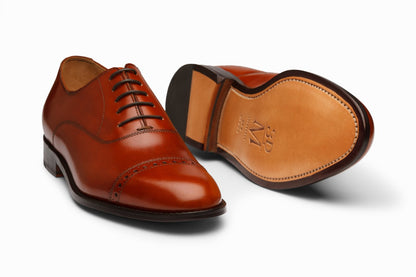 Quarter Brogue Oxford - Chestnut - KING'S