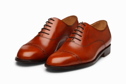 Quarter Brogue Oxford - Chestnut - KING'S