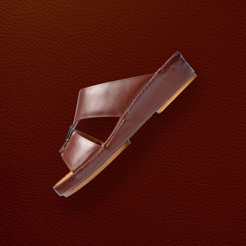 Raffinato di lusso maroon, leather sandals for men in Dubai.