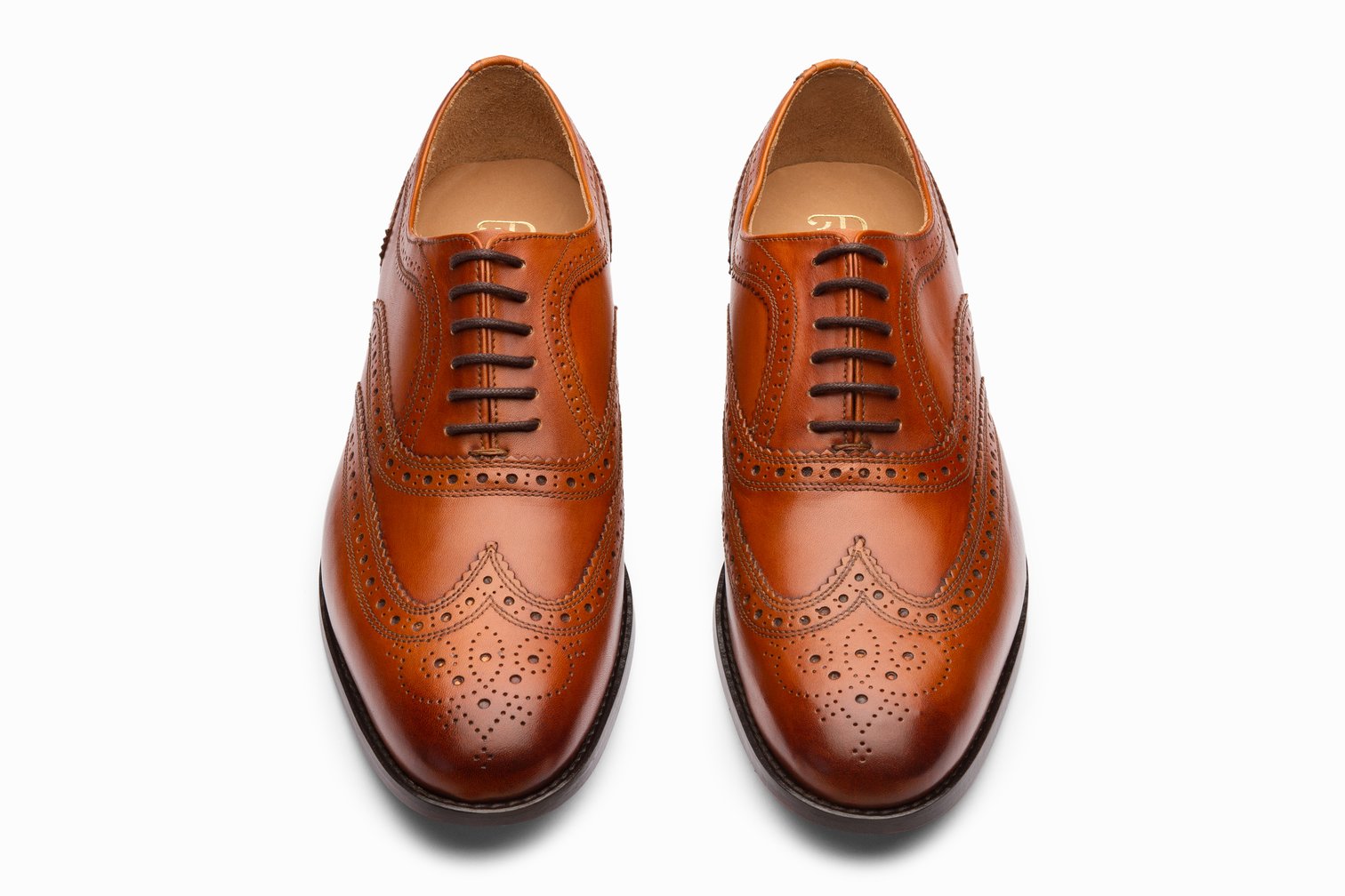 Tan sales wingtip shoes