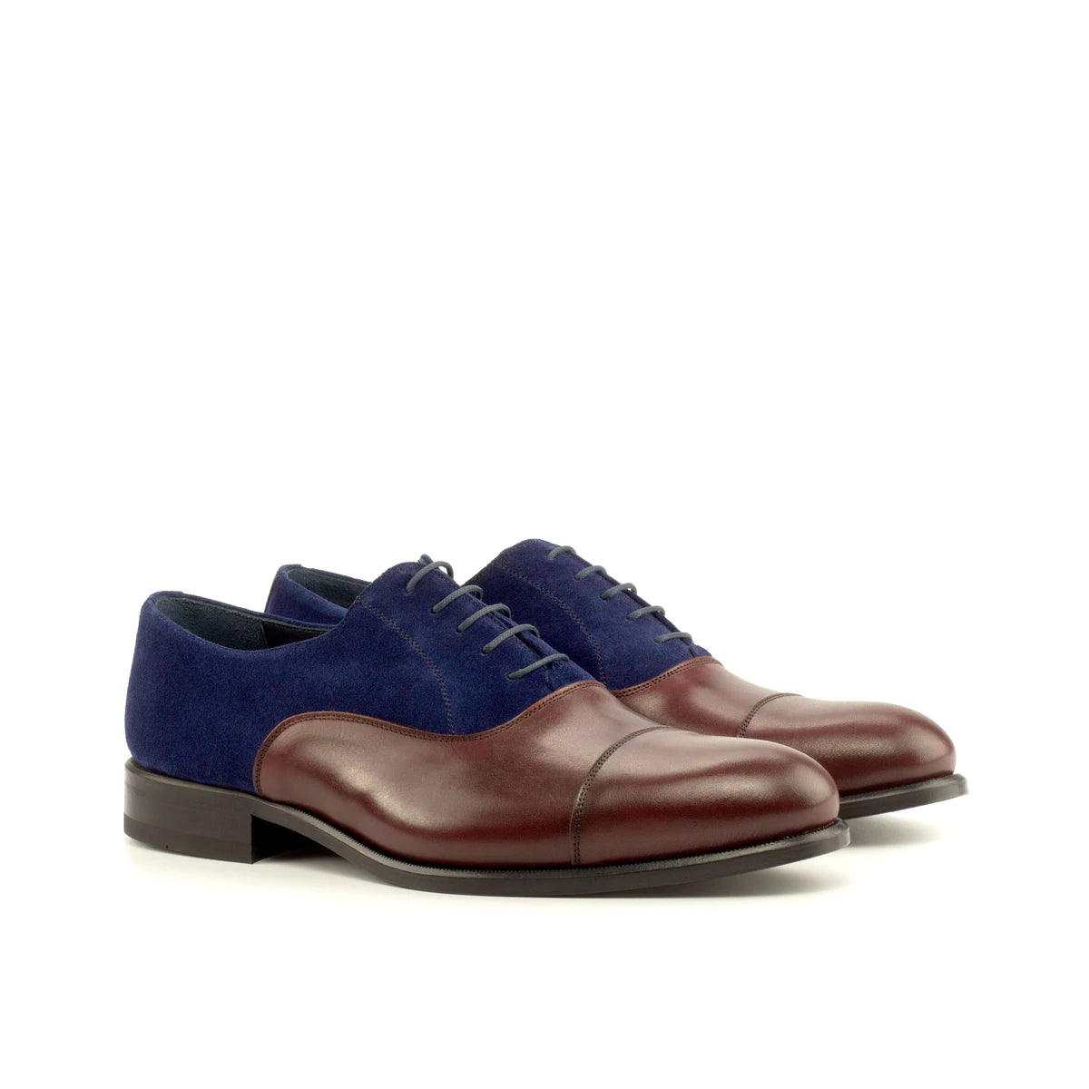 Toe Cap Oxford - Burgundy with Luxury Suede - KING'S