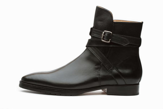 Jodhpur boot, black leather shoes for men from Kings Dubai.  