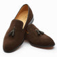 Tassel Loafers   Brown Suede Shoes