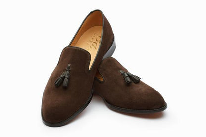 Tassel Loafers - Dark Brown Suede - KING'S